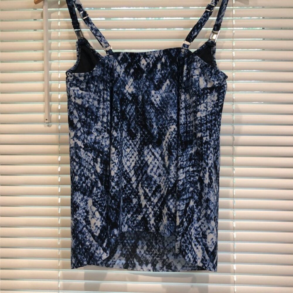 Women’s Black and Blue Tankini Swim Top Size M Pre-Owned. - Picture 6 of 14